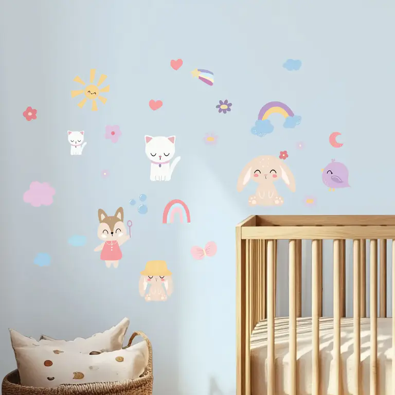 Sommertiere Wandsticker im Kinderzimmer