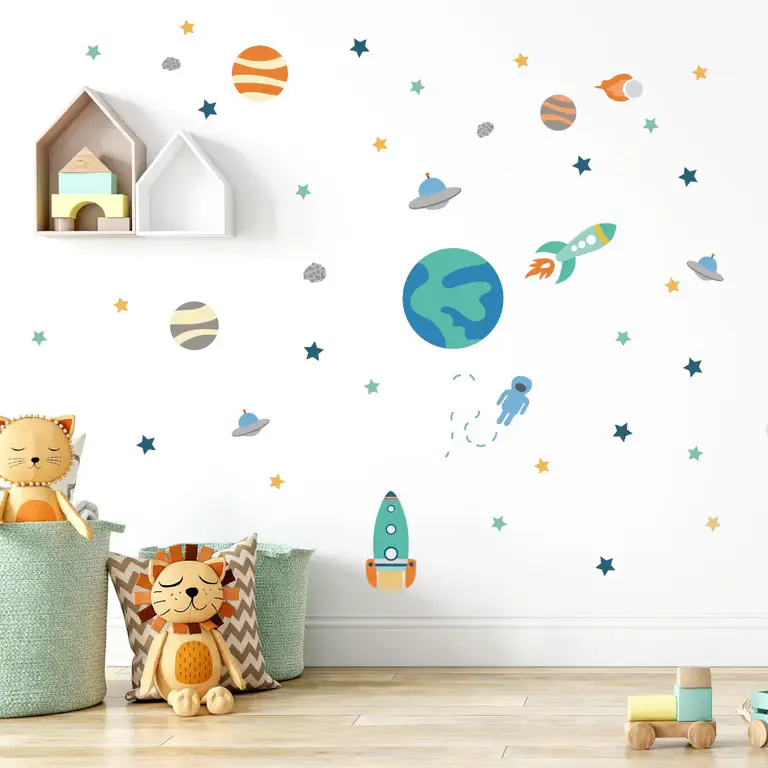 Weltall Wandsticker im Kinderzimmer