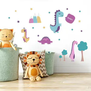 Rosa Dinosaurier Wandsticker im Kinderzimmer