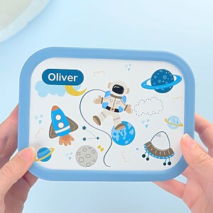 Brotdose blau Weltraum Design