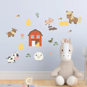 Bauernhof Wandsticker im Kinderzimmer